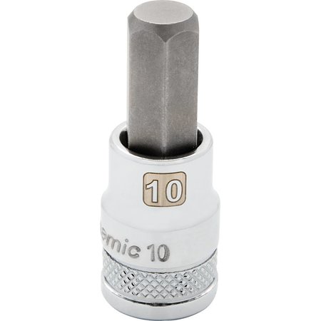 DYNAMIC Tools 3/8" Drive Metric Hex Head, 10mm Bit Std Length, Chrome Socket D006010